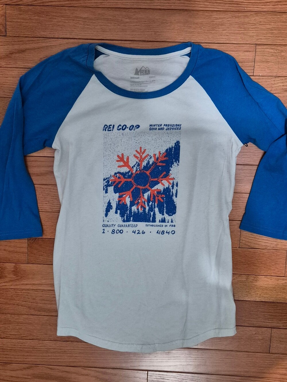 Organic Cotton + Recycled Poly Blend REI Raglan Baseball 3/4 Sleeve Shirt